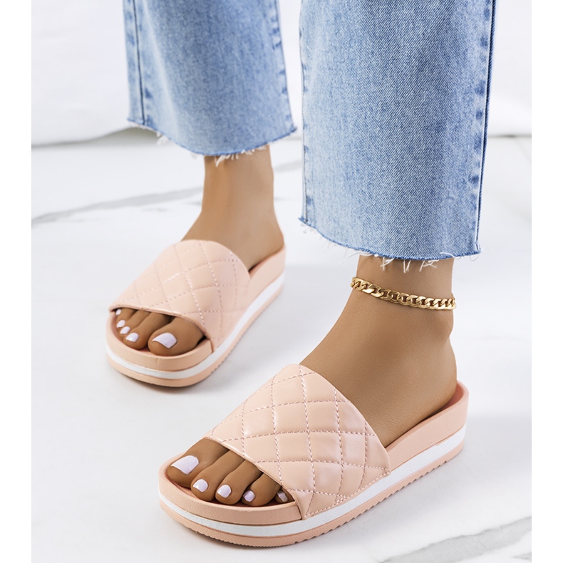 Hassell pinkit tikatut tossut vaaleanpunainen 1