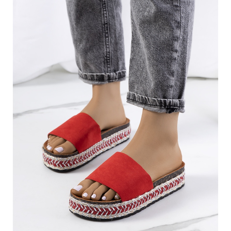 Punaiset sandaalit Bonython-korkkipohjassa punainen 1