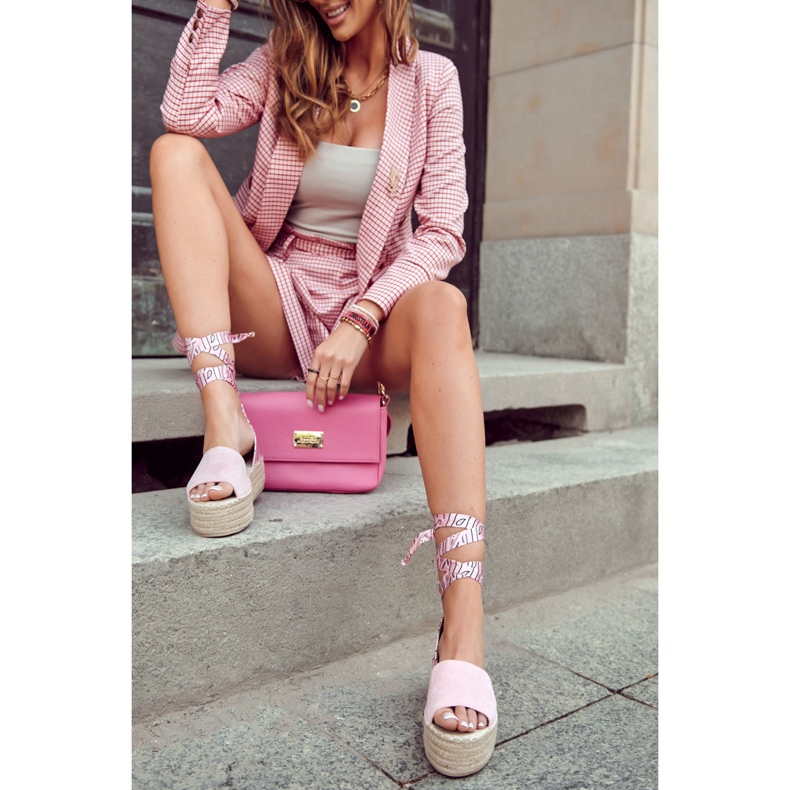 FB2 Suede Wedge Sandaalit Pink Livia vaaleanpunainen 1