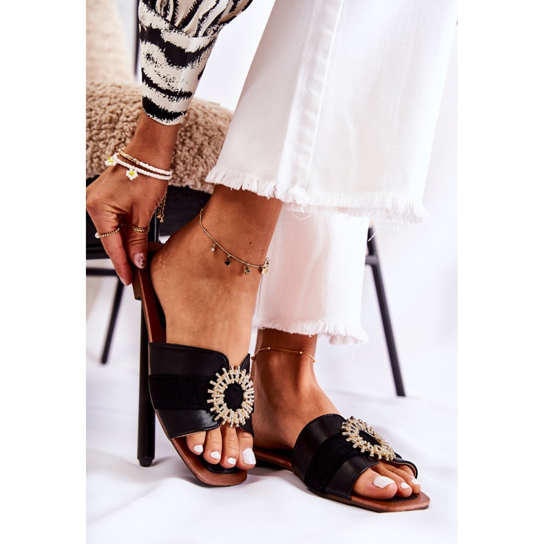 PS1 Mukavat naisten tossut mustalla Ginera-koristeella 1