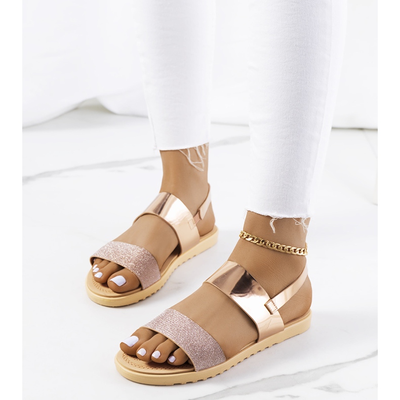 Laval naisten vaaleanpunaiset sandaalit monivärinen vaaleanpunainen kultainen 1