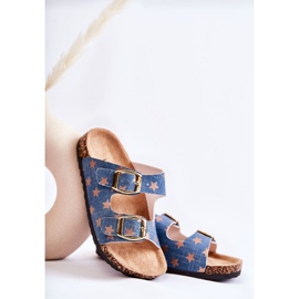 Vinceza Mukavat lasten Blue Ander -tossut beige sininen 2