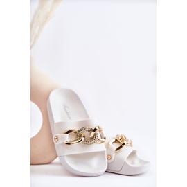 FK1 Lasten kumitossut koristeellisella ketjulla Valkoinen Suzie 1