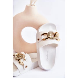 FK1 Lasten kumitossut koristeellisella ketjulla Valkoinen Suzie 2