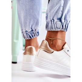 FK2 Naisten valkoiset urheilukengät Samanta valkoinen kultainen 2