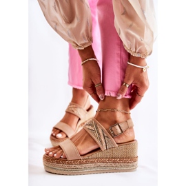 FE1 Suede Wedge Sandaalit Annabel Beige 2