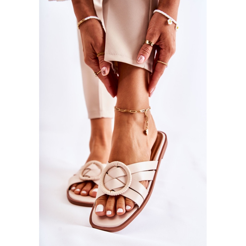 FE1 Naisten muodikkaat beigenväriset Sansa-tossut 1