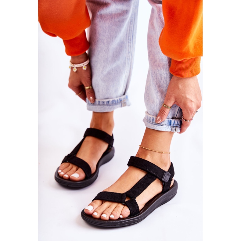 Naisten mustat Harris Suede -urheilusandaalit 1