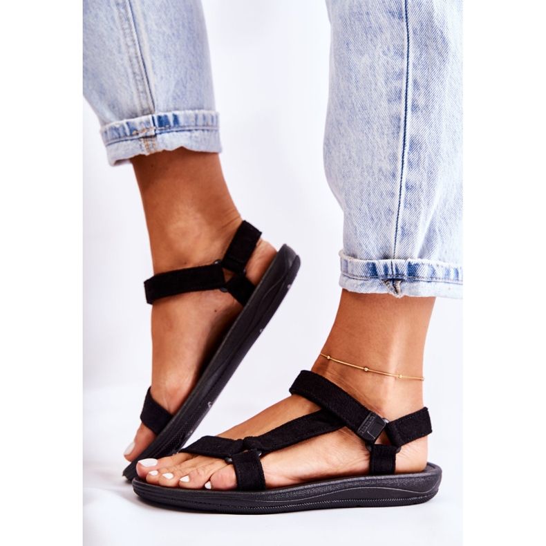 Naisten mustat Harris Suede -urheilusandaalit 2