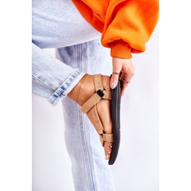 PM1 Naisten mokkanahkaiset urheilusandaalit Tumma beige Harris 2