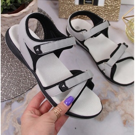 Harmaa Velcro-urheilusandaalit W American Club musta 1