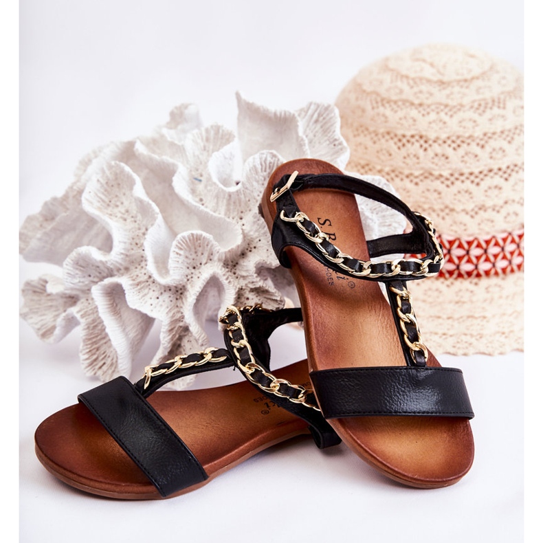 S.Barski Lasten sandaalit soljella Musta Letto 2