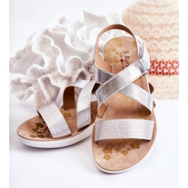 S.Barski Lasten sandaalit tarranauhalla hopea Alise 2