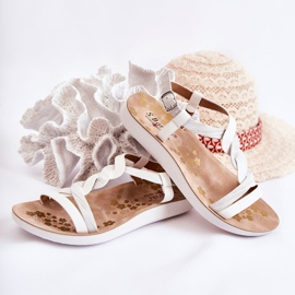 S.Barski Lasten sandaalit soljella, valkoinen Dimmel 2