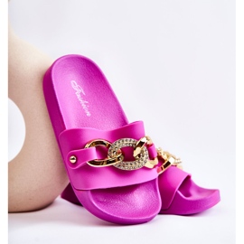 FK1 Lasten kumitossut koristeellisella ketjulla Fuchsia Suzie vaaleanpunainen 1