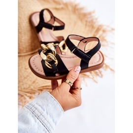 FR1 Lasten sandaalit mustalla Layra-tarranauhalla ['musta'] 1