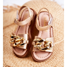 FR1 Lasten sandaalit Golden Layra Tarranauhalla ['kultainen'] kultainen 2