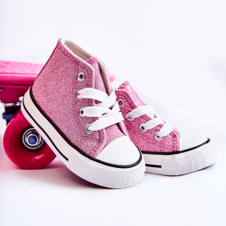 Lasten vaaleanpunaiset Catrina High-top tennarit vaaleanpunainen vaaleanpunainen 1