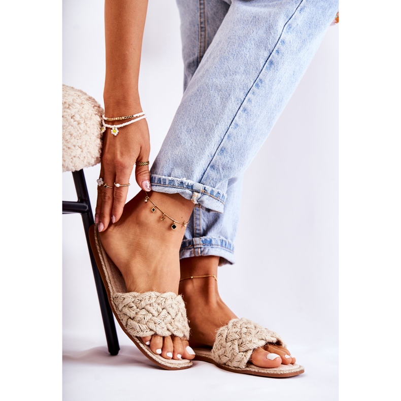 PS1 Naisten beige-punotut tossut Maraya 1