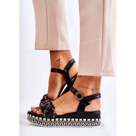 PS1 Naisten kiila sandaalit mustat Chaves 1