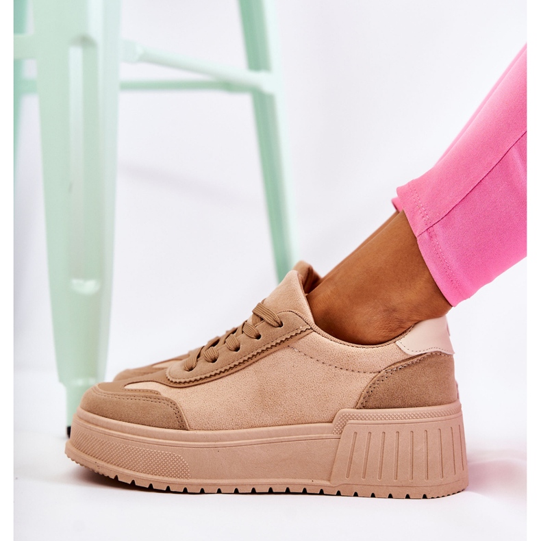 PS1 Naisten mokkanahkaiset urheilukengät beige Segurro 2