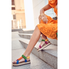 FB1 Naisten sandaalit kesäksi Monivärinen Galia sininen oranssi vihreä keltainen 1