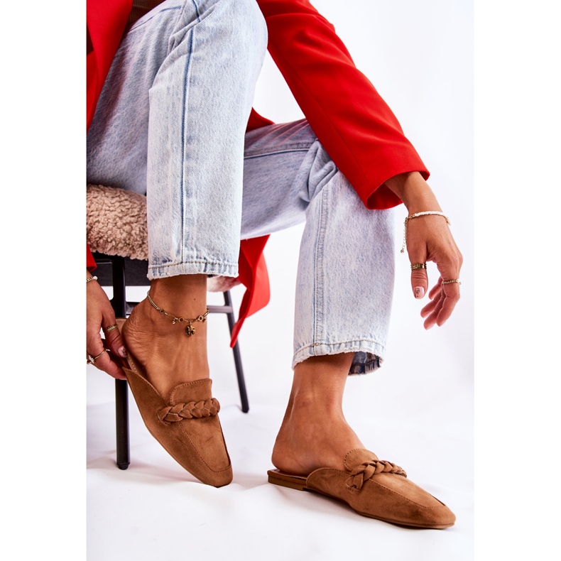 FB1 Naisten tossut Suede Beige Olena ruskea 2