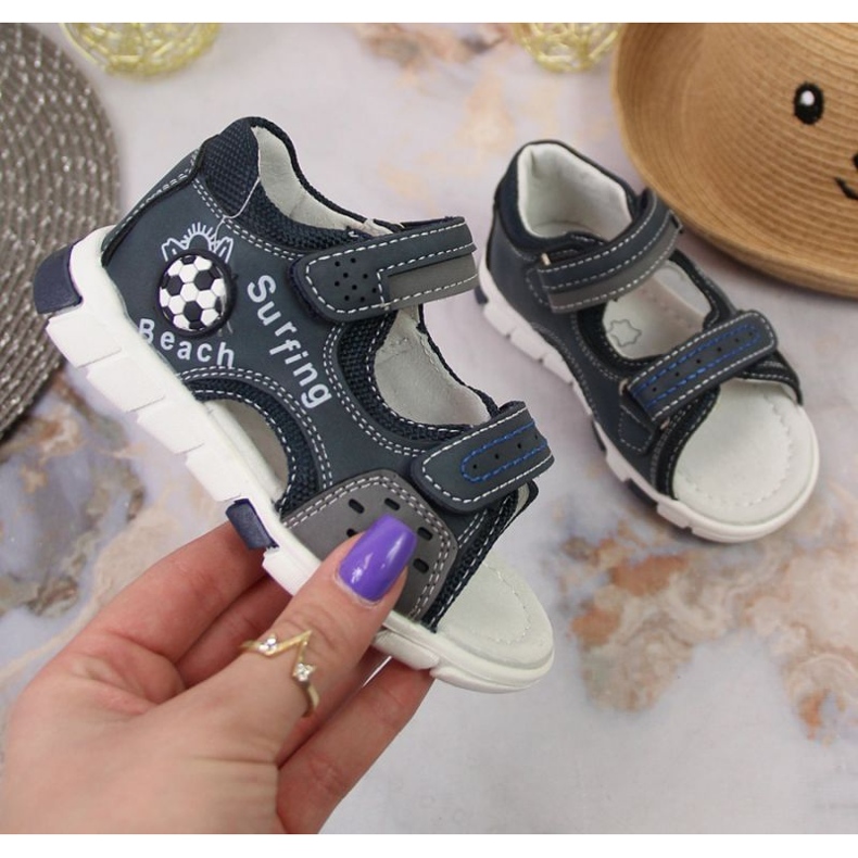 Velcro sandaalit NEWS Jr EU651A laivastonsini-harmaa laivastonsininen 1