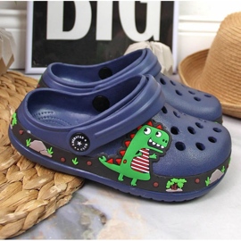 American Club Jr.AM900B tummansiniset tossut dinosauruksella tummansininen 1