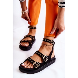 PM1 Naisten mokkanahkaiset sandaalit, joissa olkaimet Black Parys musta 1