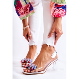 S.Barski Tyylikkäät pumput hopeisella Amalia-koristeella väritön hopea 1