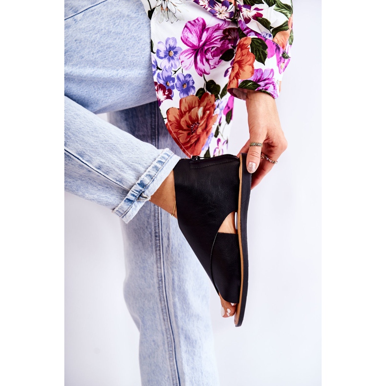 S.Barski Naisten mustat nahkaiset Catalise-sandaalit 2