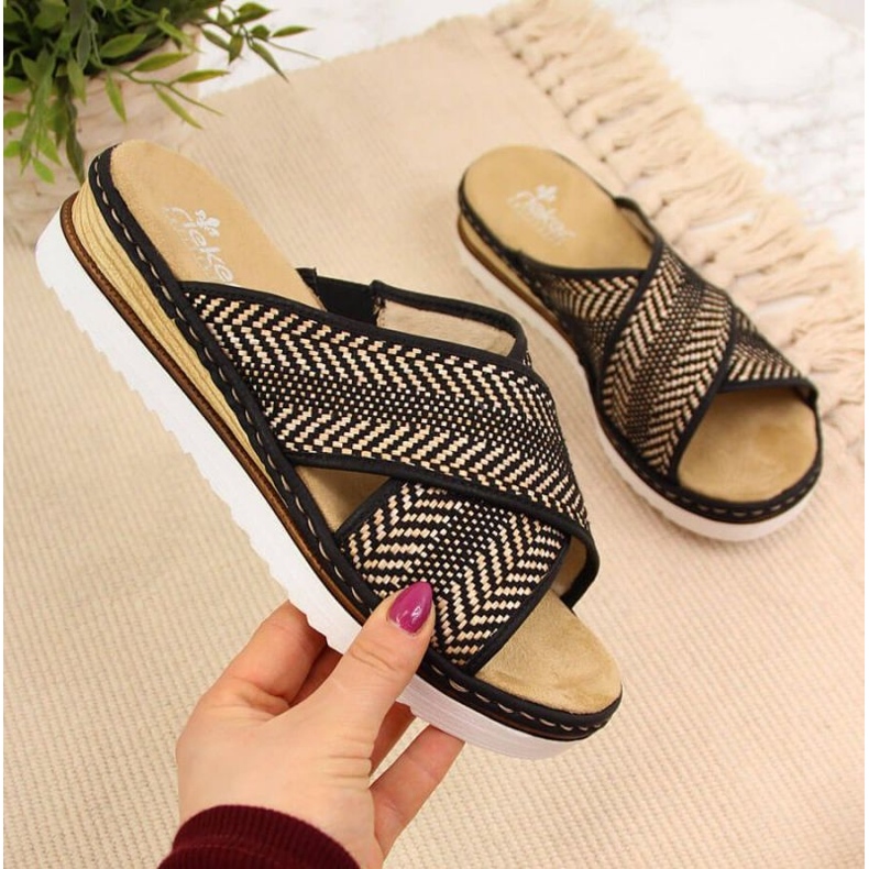 Rieker W R459 kiilatossut mustat 1