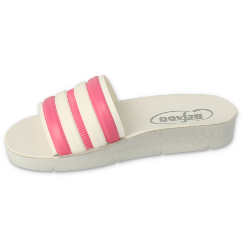 Befado Foam Lasten Flip Flops 067Y002 Valkoinen vaaleanpunaisilla raidoilla 1