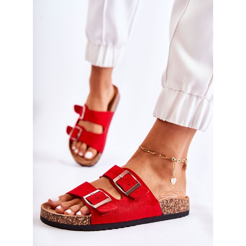 Naisten punaiset Misandei Slip On -tossut punainen 2