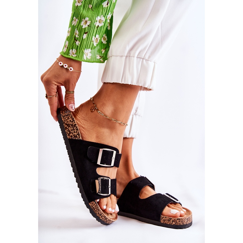 FB1 Naisten mustat Slip-On -tossut Misandei 1