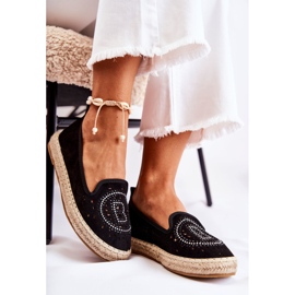 S.Barski Meredith Black Openwork Slip-on naisten espadrillit musta 1