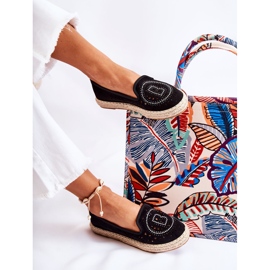 S.Barski Meredith Black Openwork Slip-on naisten espadrillit musta 2