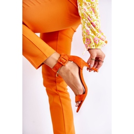 Naisten mokkanahkasandaalit kantapäässä, oranssi Marconi 1