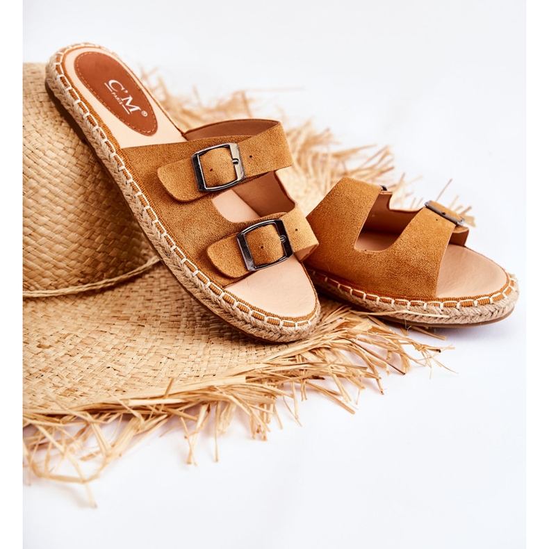 PG1 Klassiset mokkanahkaiset naisten tossut Camel Casilda ruskea 1