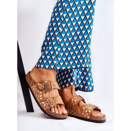 PG1 Ruskeat Dalvio mokkanahkaiset tossut strassilla 1