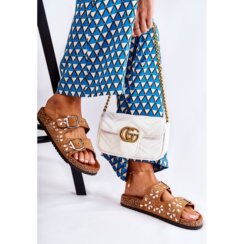 PG1 Ruskeat Dalvio mokkanahkaiset tossut strassilla 2