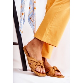 PG1 Naisten muodikkaat mokkanahkaiset tossut Camel Lorrie ruskea keltainen 1