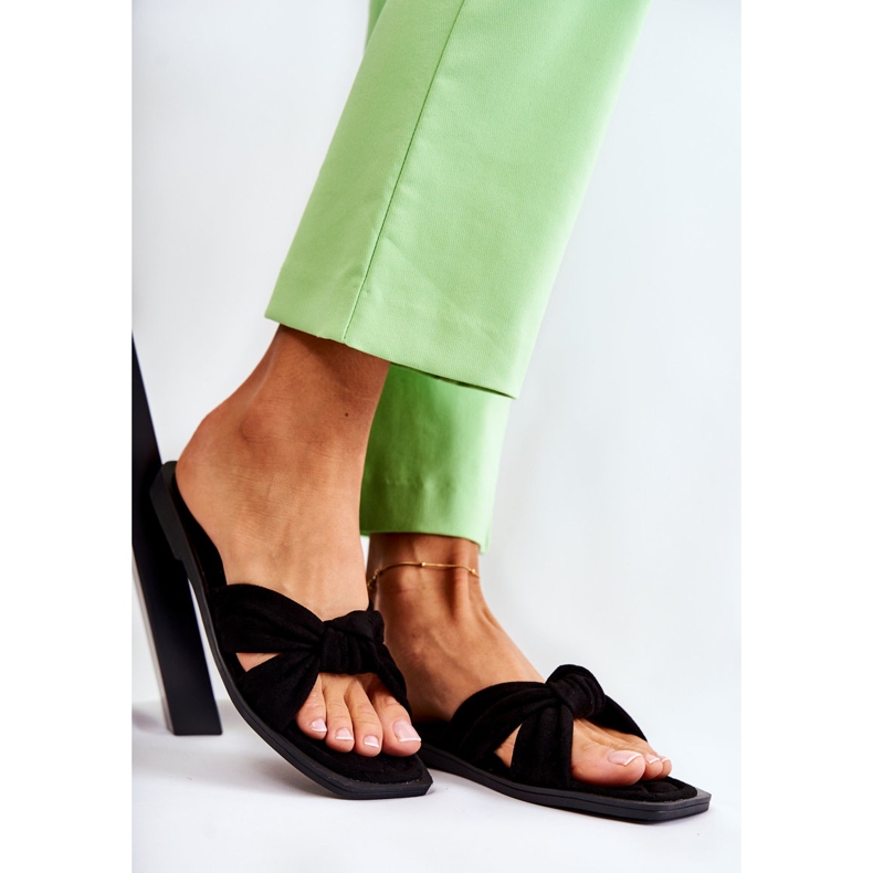 PG1 Naisten muodikkaat mokkanahkaiset mustat tossut Lorrie 1