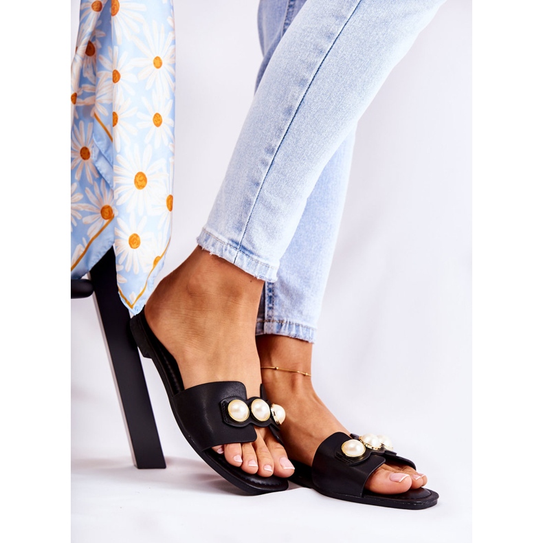 PG1 Naisten mustat Tacoma-tossut koristehelmillä 2