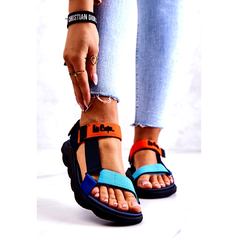 Naisten urheilusandaalit Lee Cooper LCW-22-34-0953L Multicolor laivastonsininen oranssi monivärinen 1
