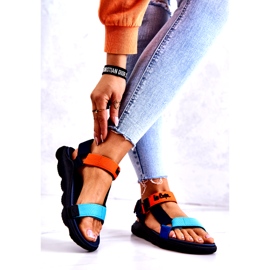 Naisten urheilusandaalit Lee Cooper LCW-22-34-0953L Multicolor laivastonsininen oranssi monivärinen 2