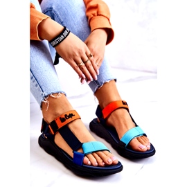 Naisten urheilusandaalit Lee Cooper LCW-22-34-0953L Multicolor laivastonsininen oranssi monivärinen 3