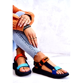 Naisten urheilusandaalit Lee Cooper LCW-22-34-0953L Multicolor laivastonsininen oranssi monivärinen 4