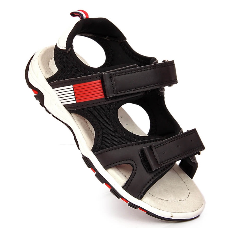 Black American Club poikien sandaalit tarranauhalla musta 1